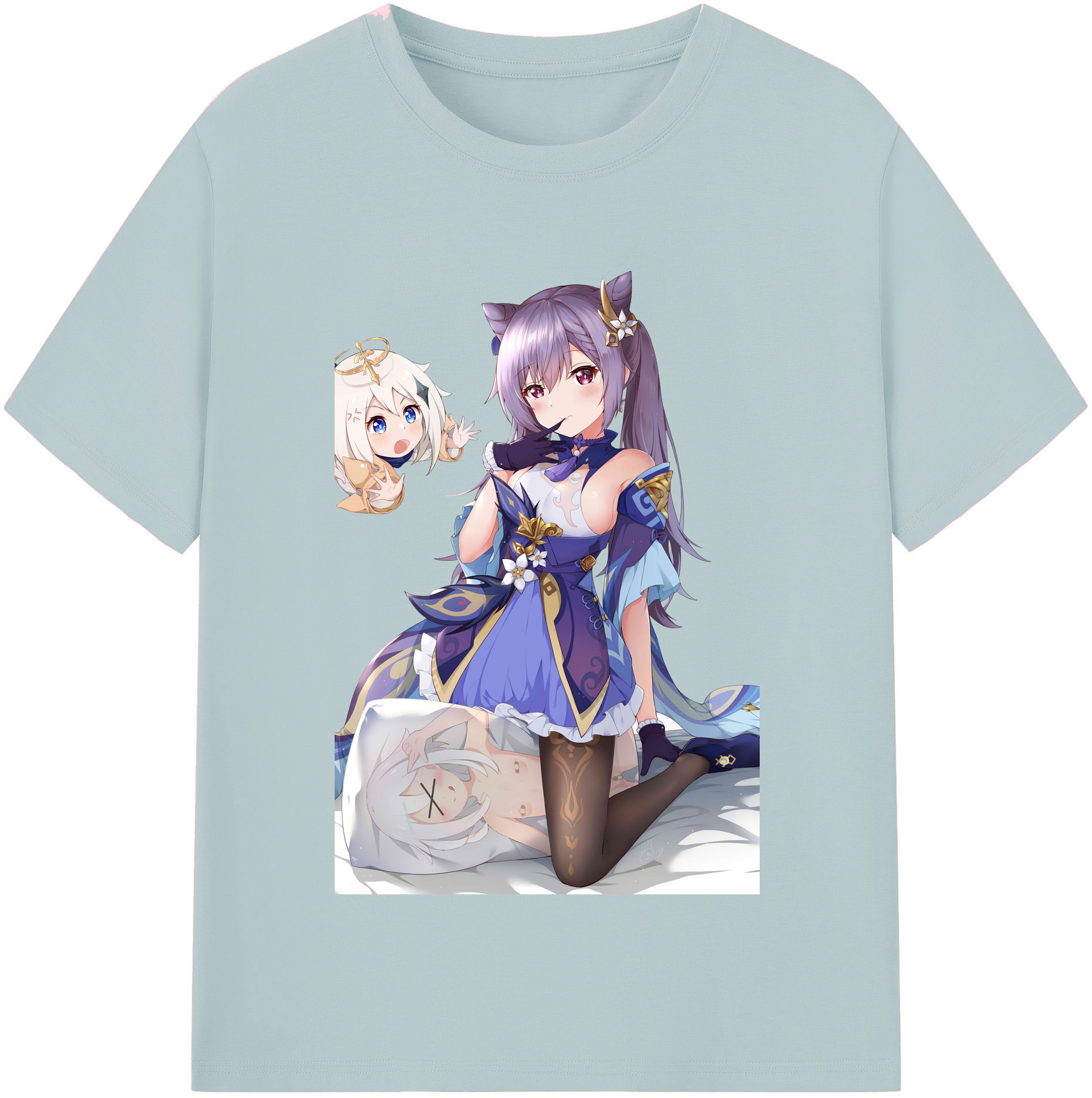 げんし神 刻晴 こくせい genshin Kokusei 綿100％半袖Tシャツ（フロントプリント）